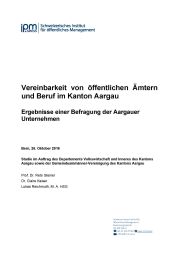 Studie «Vereinbarkeit von öffentlichen Ämtern und Beruf im Kanton Aargau»